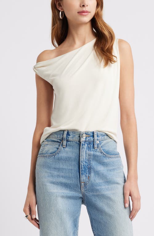 Open Edit One Shoulder Top in Ivory Dove 