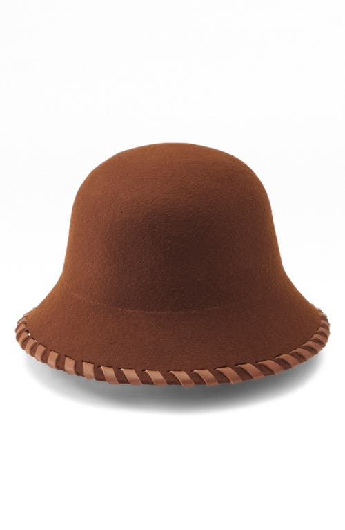 Shop Helen Kaminski Liana Merino Wool Bucket Hat In Deep Cuoio