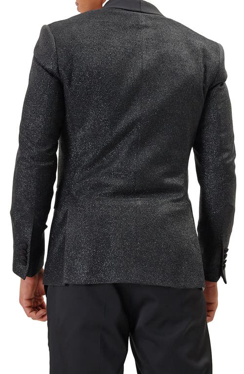Ron Tomson Dazzling Sparkle Tuxedo Jacket In Black