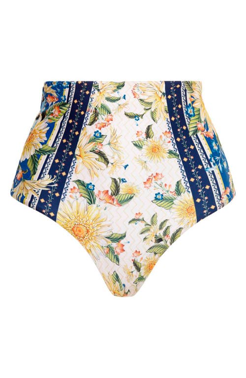 Hope Jardim High Waist Bikini Bottoms in Navy Multicolor