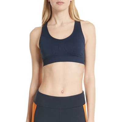 Tory Sport Seamless Racerback Bra, Blue