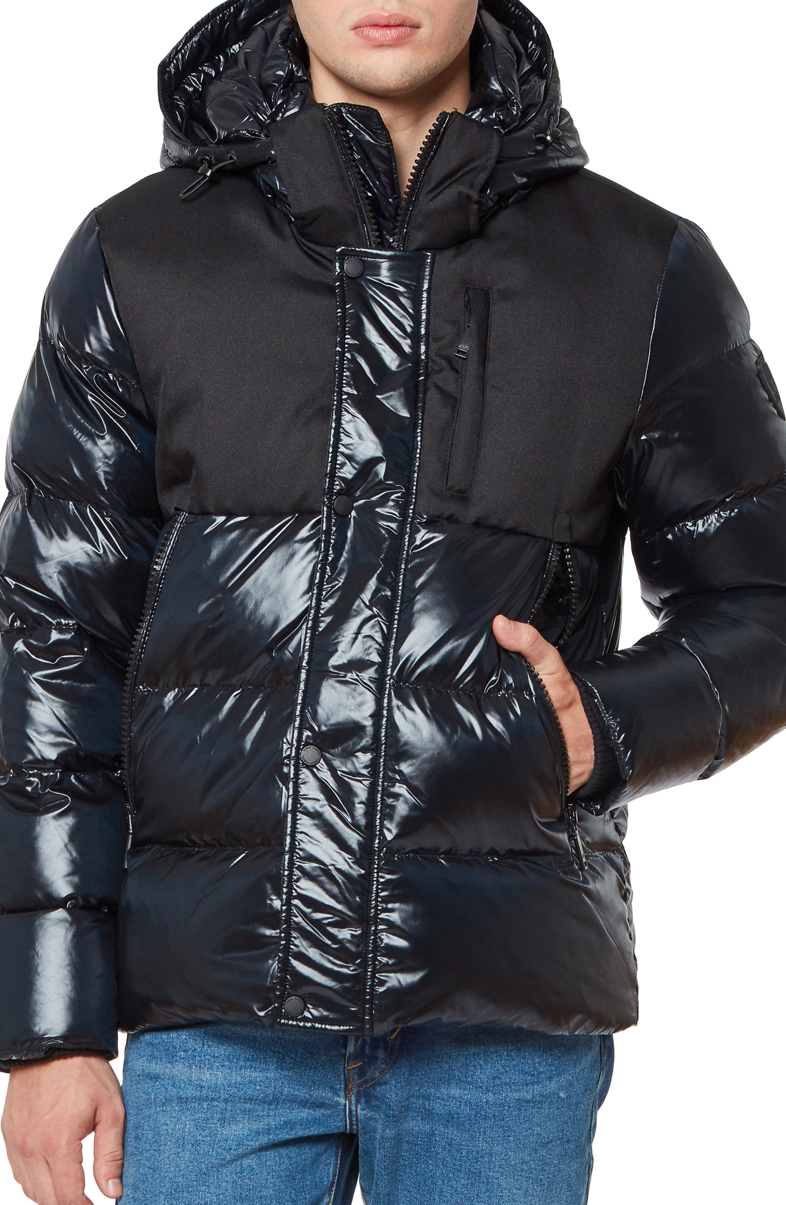 vince camuto black puffer coat