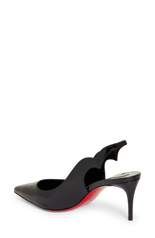 Christian Louboutin Hot Chick Sling 70 Patent Black Pumps In B439 Black/lin Black