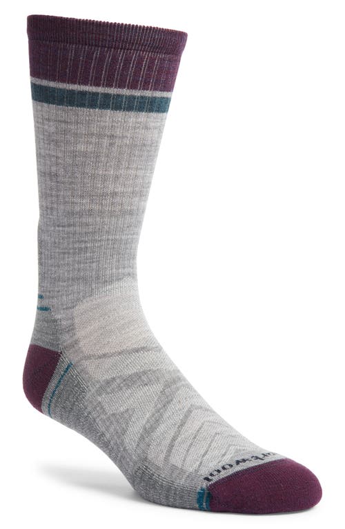 Smartwool Hike Light Cushioning Winding Trail Merino Wool Blend Crew Socks In Light Gray