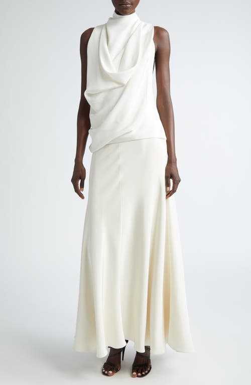 Shop Brandon Maxwell The Lina Draped Silk Top In Ivory