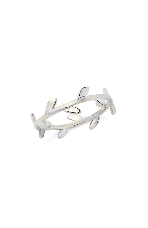 Sterling Forever Liana Leaf Band Ring Silver at Nordstrom,