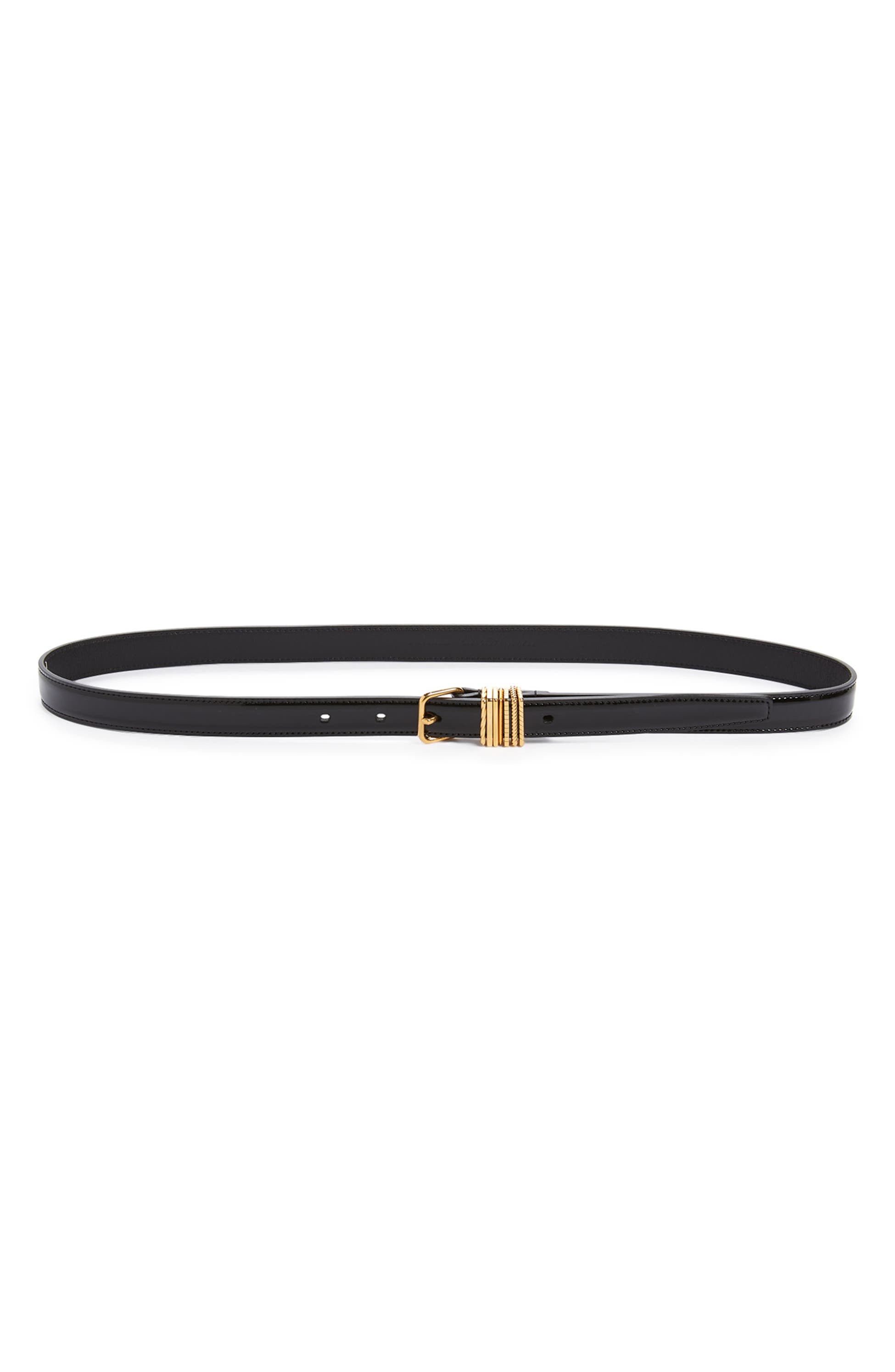 Saint Laurent Hublot Loop Leather Belt, Main, color, Nero - summer wardrobe