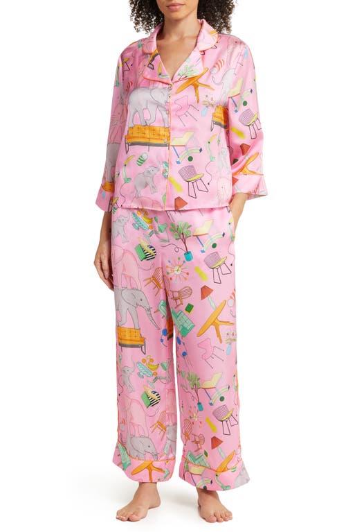 Elephant in the Room Recycled Polyester Pajamas in Pink