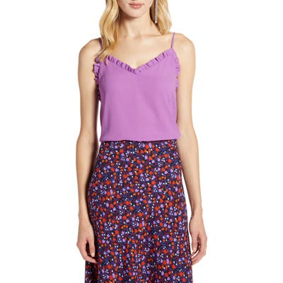 Halogen Ruffle Trim Camisole, Purple