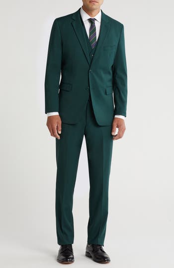 Braveman Classic Fit 3-piece Suit In Hunter Green