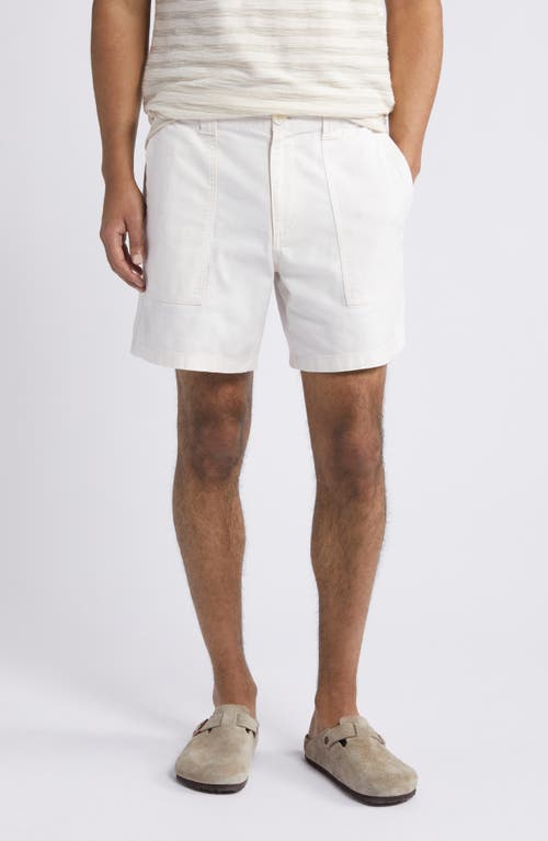 Workwear Cotton Shorts in Ivory Egret