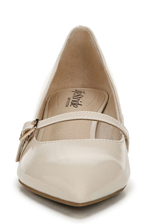 Shop Lifestride Madelyn Mary Jane Pointed Toe Kitten Heel Pump In Almond Milk