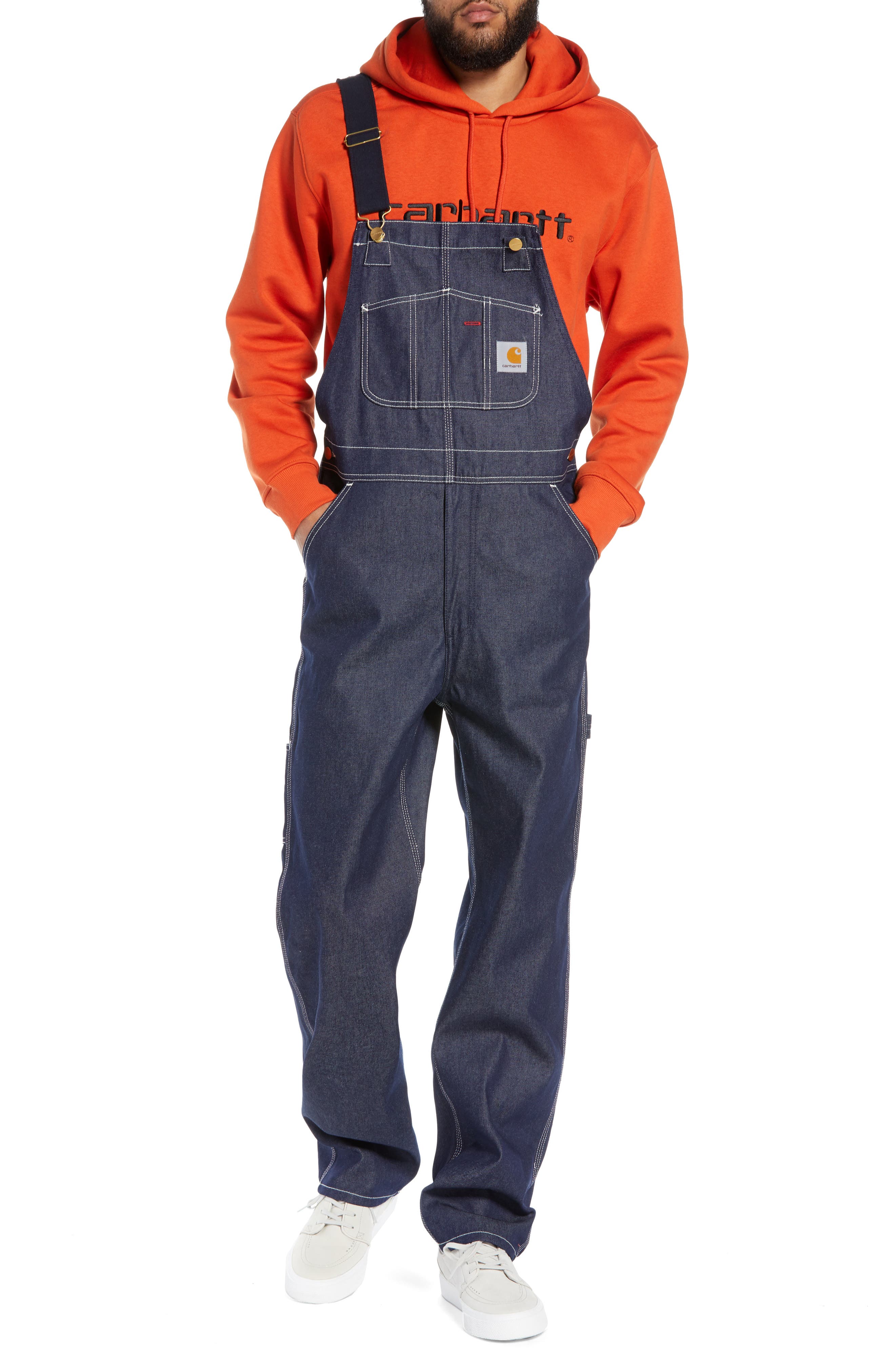 denim workwear with bib