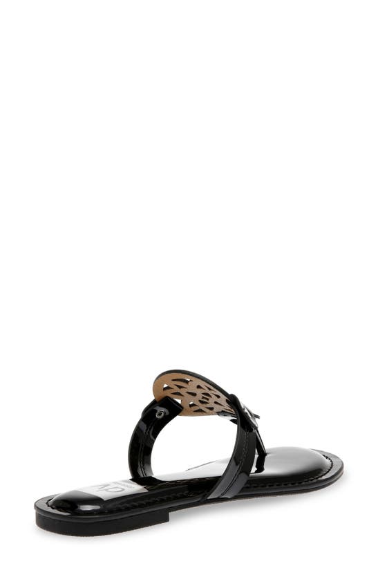 Shop Dolce Vita Dv By  Gotie Laser Cut Studded Thong Sandal In Black Patent