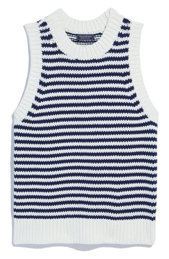 Vineyard Vines Cotton Blend Sleeveless Sweater In Marshmallow