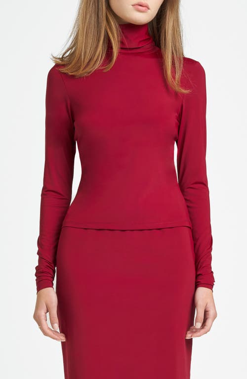 Shop Wayf X Chérie Madeleine Francoise Turtleneck Top In Bordeaux