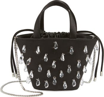 H & D Accessories Shine Time Studded Bucket Bag Silver