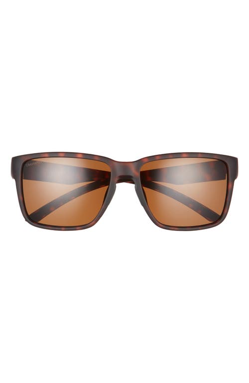 Emerge 60mm Polarized Rectangle Sunglasses in Matte Tortoise/Brown