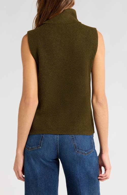 Shop Wayf Faye Sleeveless Turtleneck Sweater In Olive