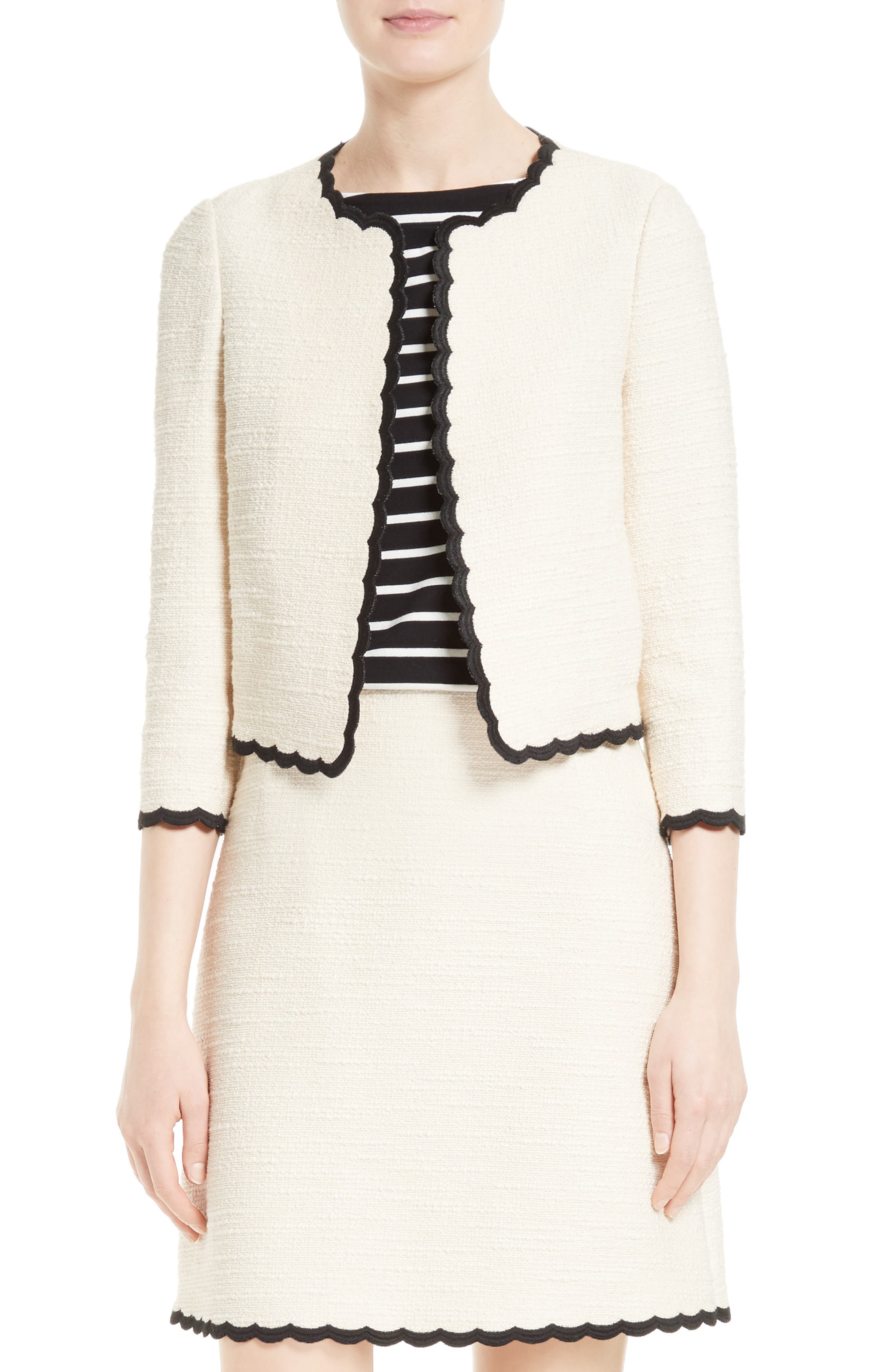 kate spade new york scallop edge tweed jacket Nordstrom