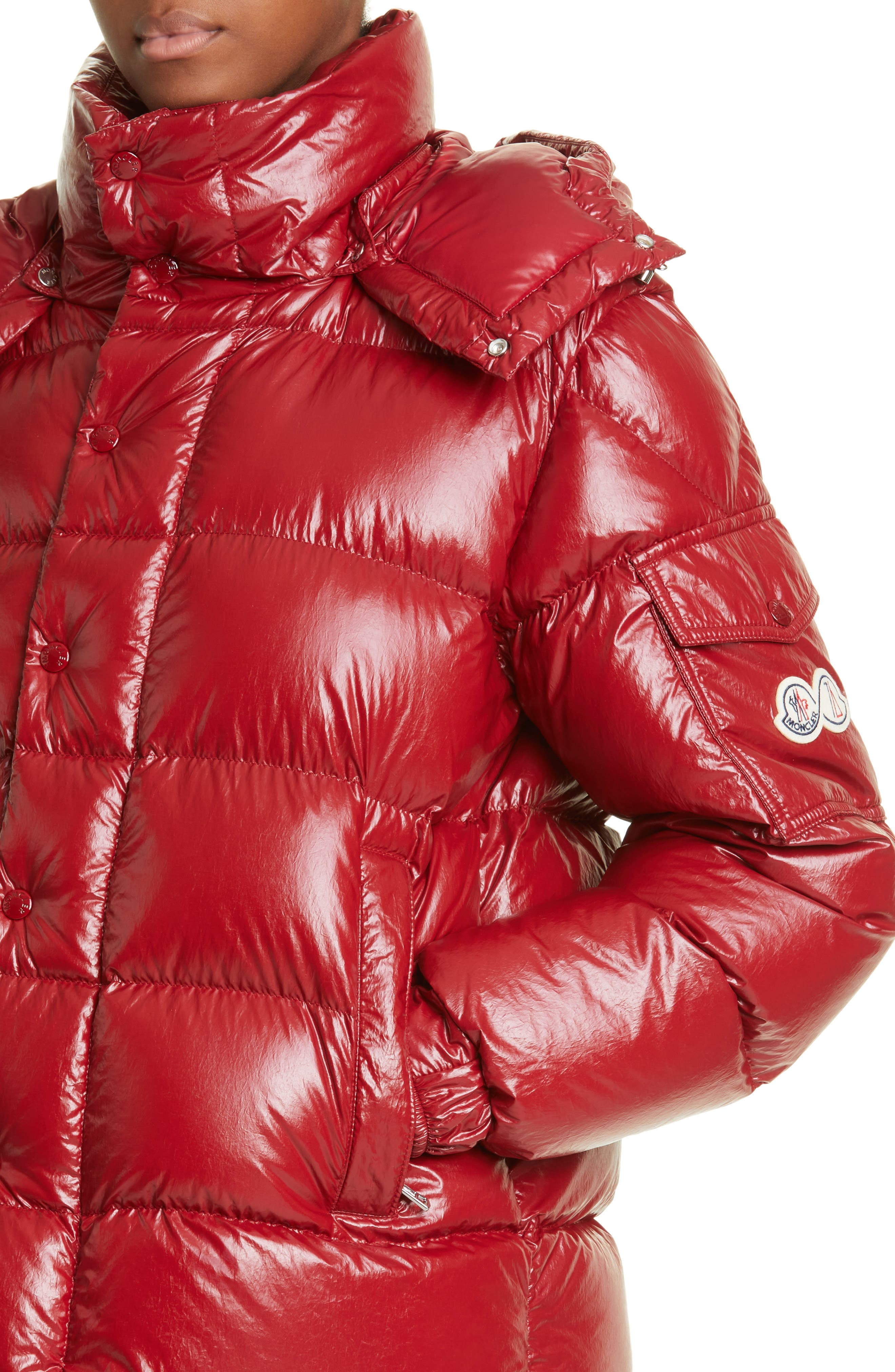 Otrain Red Moncler Jacket With Fur Hood Puffer Coat Stores Moncler