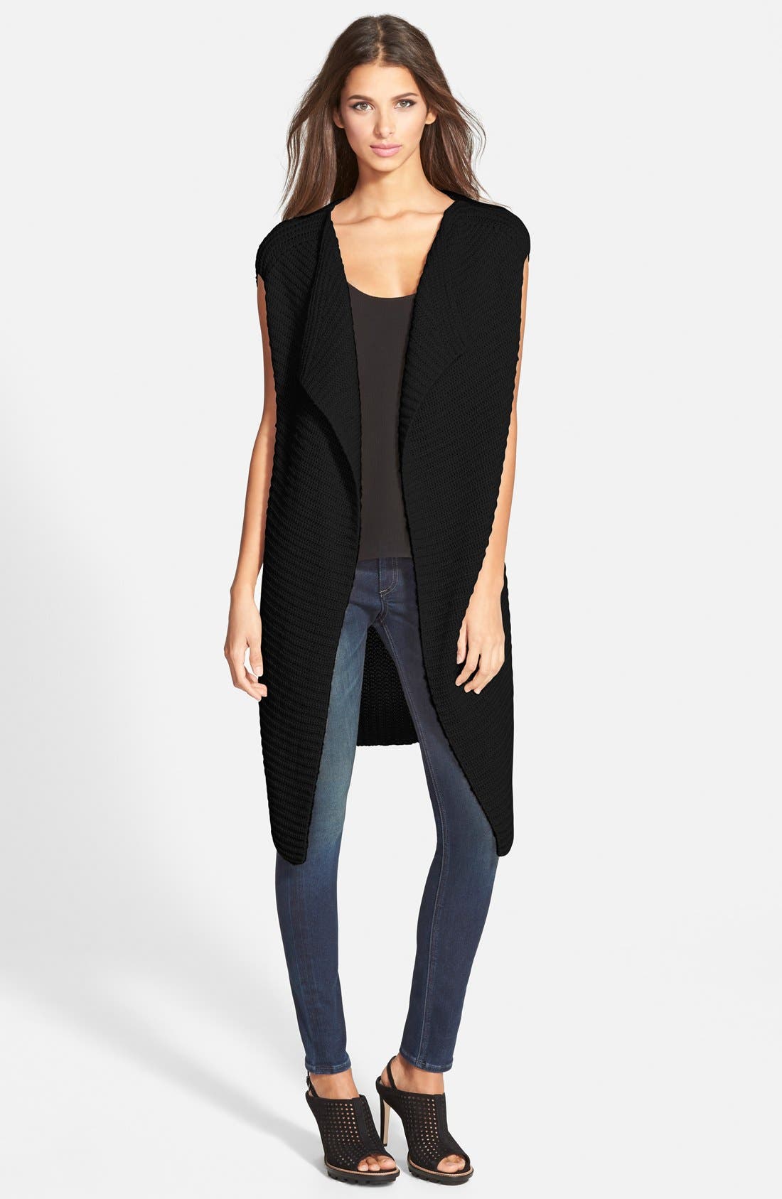Nordstrom Ribbed Open Front Vest Nordstrom