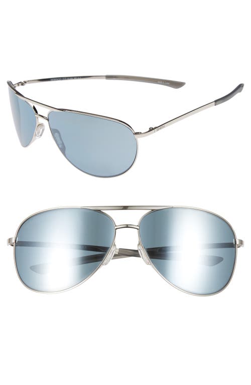 Smith Serpico Slim 2.0 65mm ChromaPop Polarized Aviator Sunglasses in Silver/Platinum Polar at Nordstrom