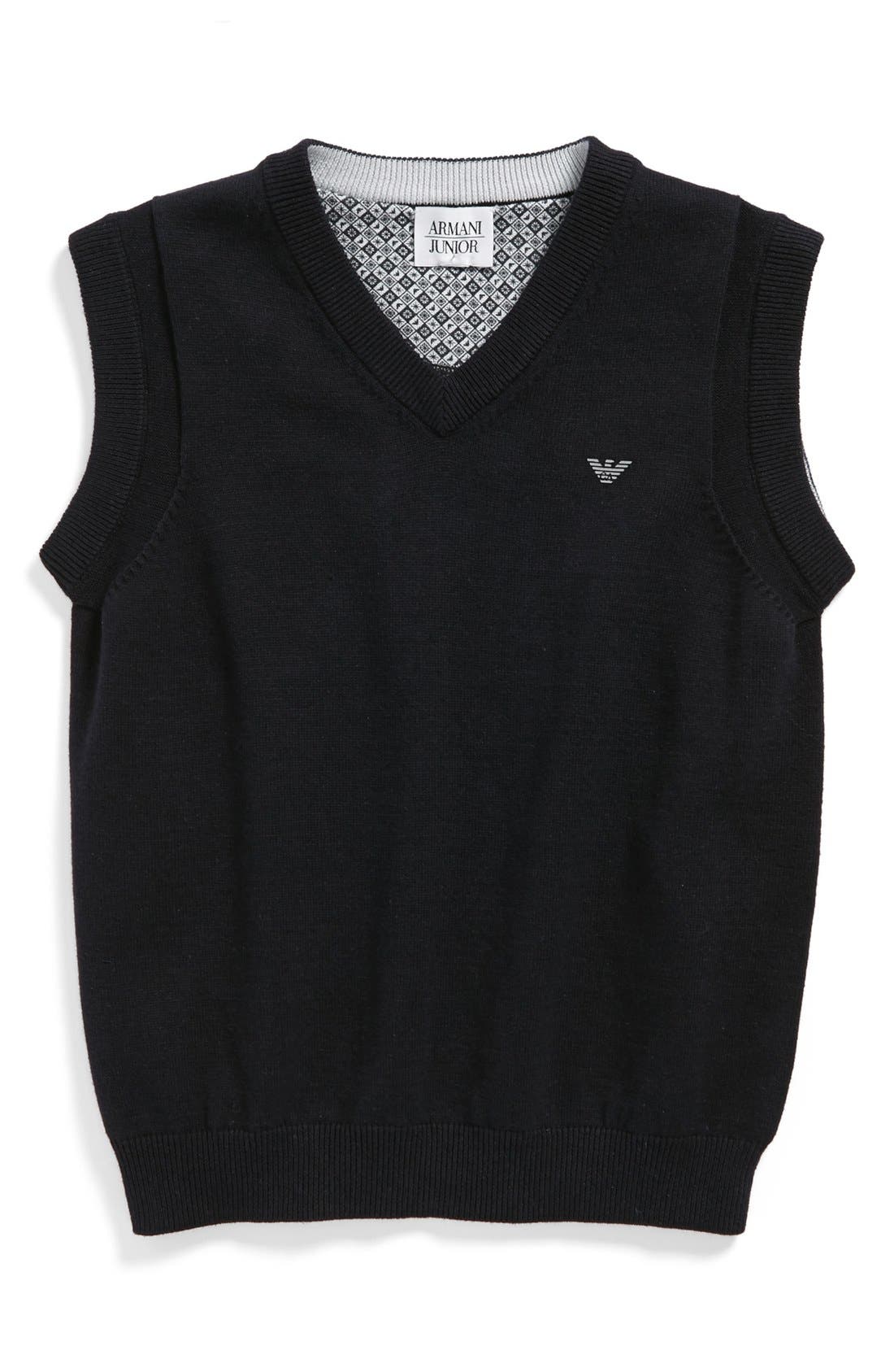 Armani Junior Cotton Sweater Vest (Big Boys) Nordstrom