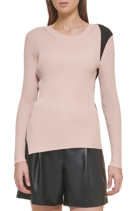 Contrast Shoulder Long Sleeve Top