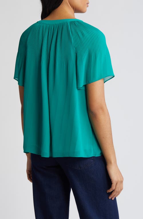 Halogen Release Pleat Blouse In Miami Green