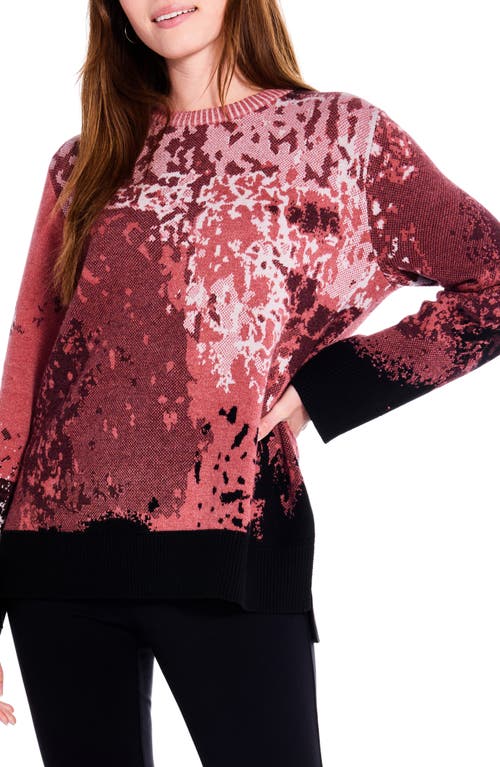 NIC+ZOE Scenic Abstract Jacquard in Red Multi