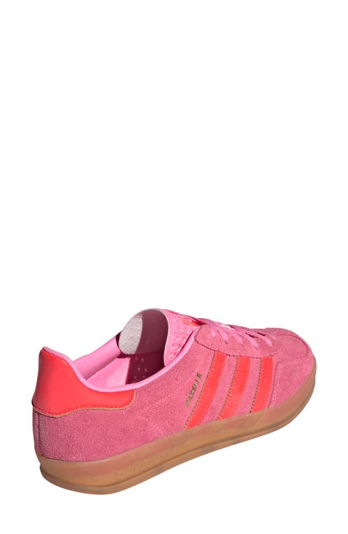 Shop Adidas Originals Adidas Gazelle Indoor Sneaker In Beam Pink/solar Red/gum 3