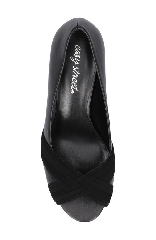 Shop Easy Street Lavish Peep Toe Pump In Black