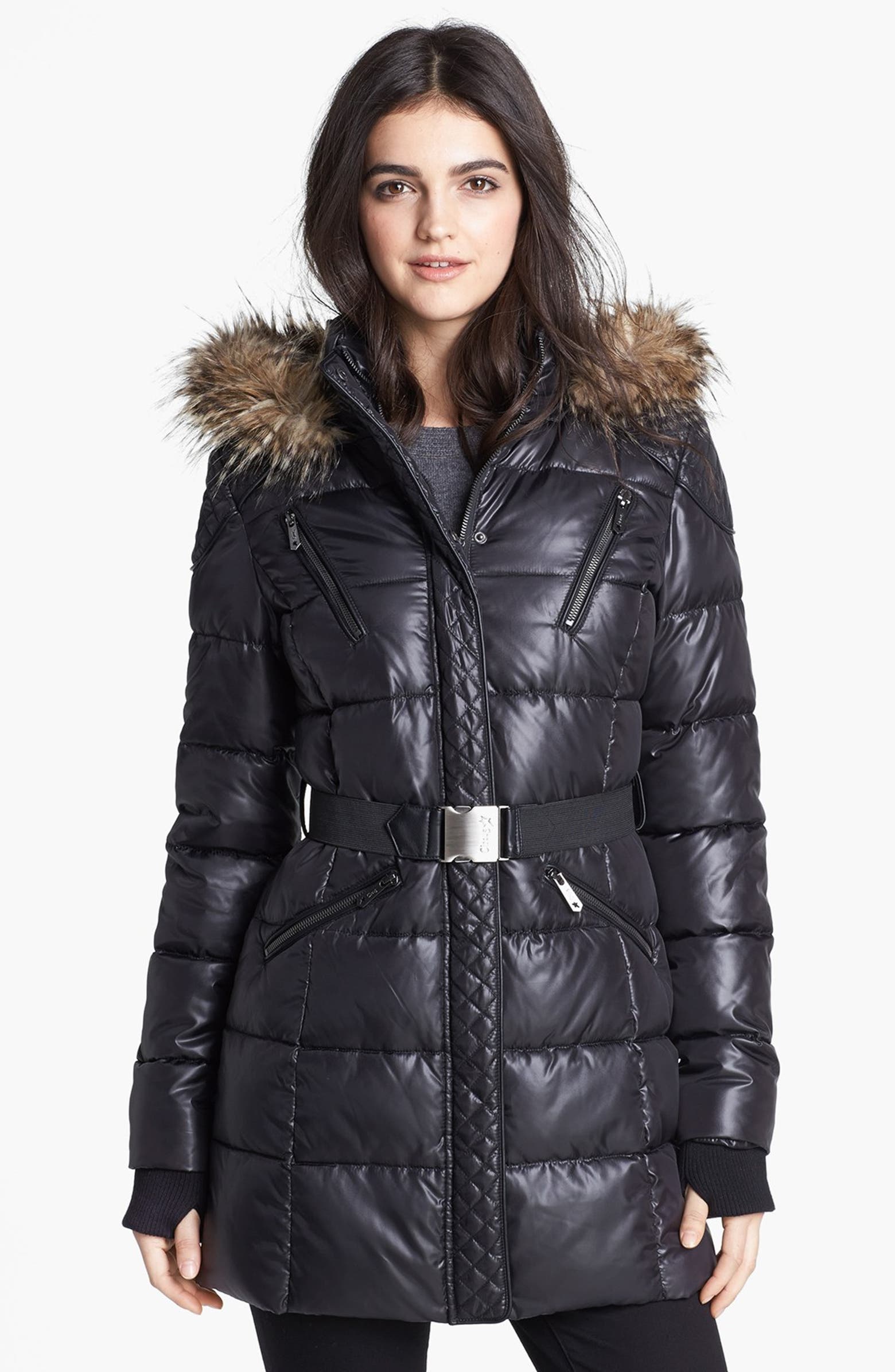 Circus by Sam Edelman Faux Fur Trim Quilted Coat (Online Only) | Nordstrom