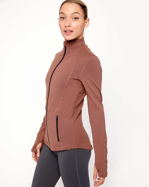 Shop Rebody Active Gen Xyz Zip Up Cloudlux Track Jacket In Walnut