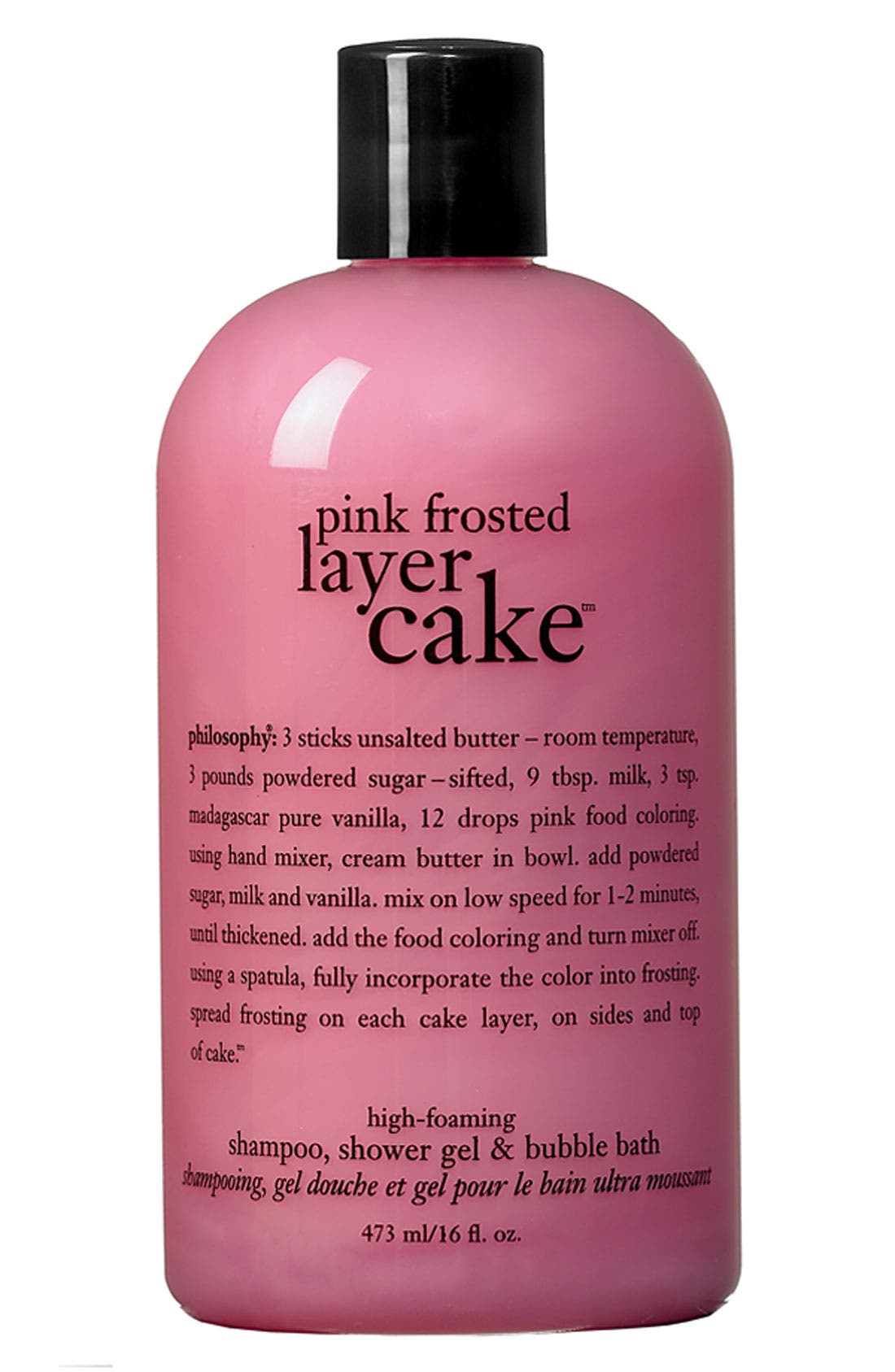 philosophy 'pink frosted layer cake' highfoaming shampoo, shower gel