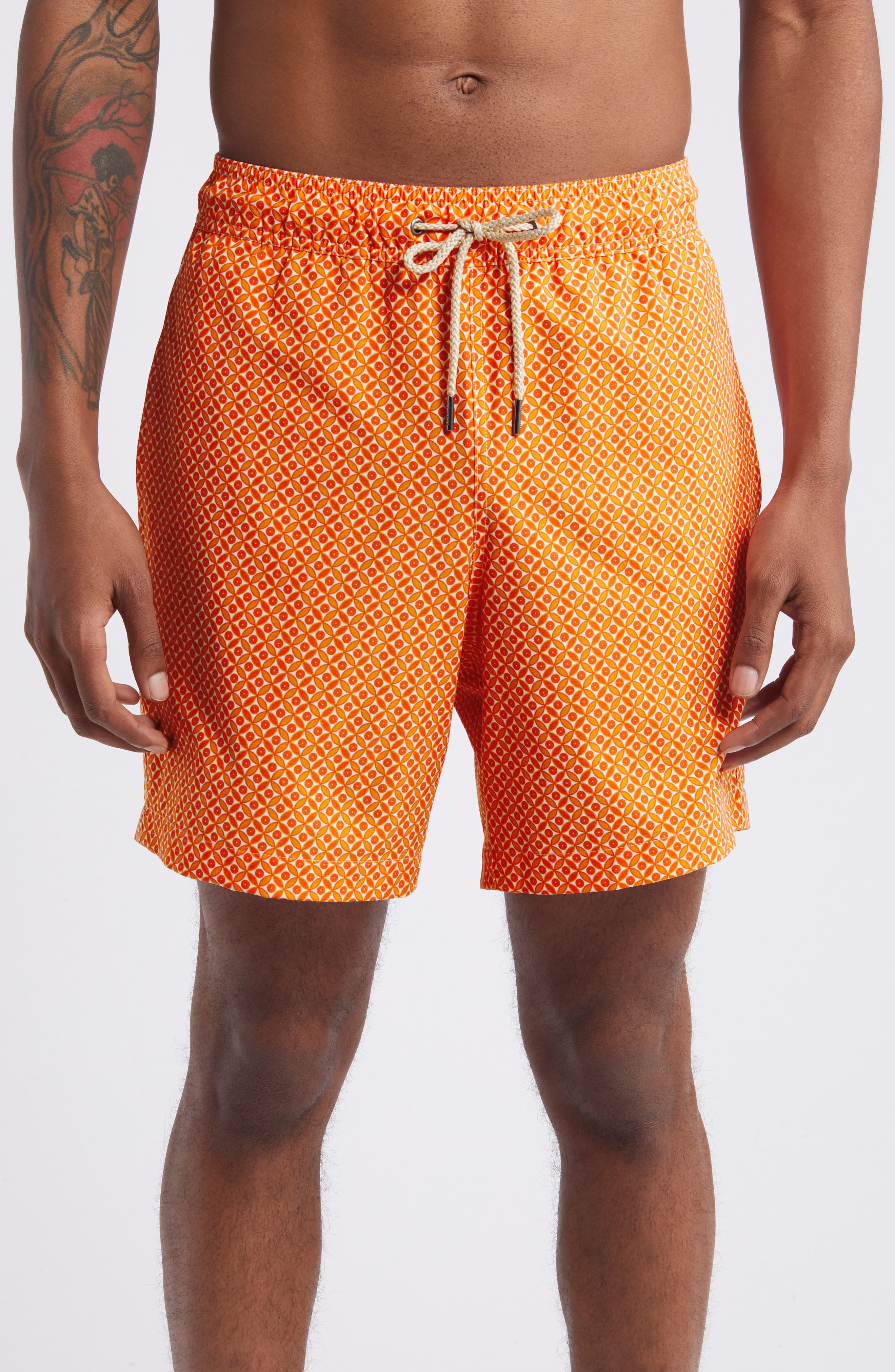 Bonton graphic-print swim shorts - Orange