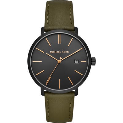 Michael Michael Kors Blake Leather Strap Watch, 42Mm