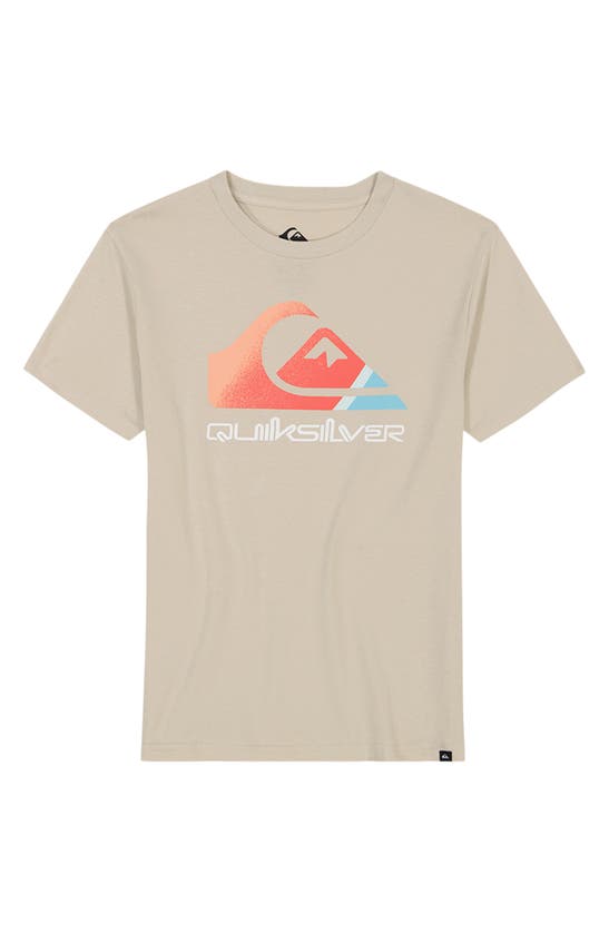 Quiksilver Kids' Logo Splice Graphic T-shirt In Overcast