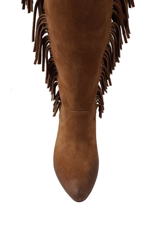 Zigi Brooklynne Knee High Wedge Boot In Tan Suede
