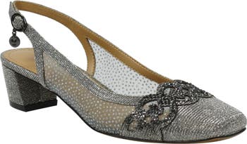 Faleece crystal 2025 embellished slingback pump