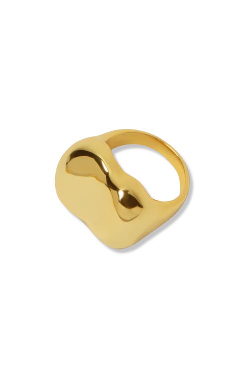 Argento Vivo Sterling Silver Rectangle Dome Ring In Gold