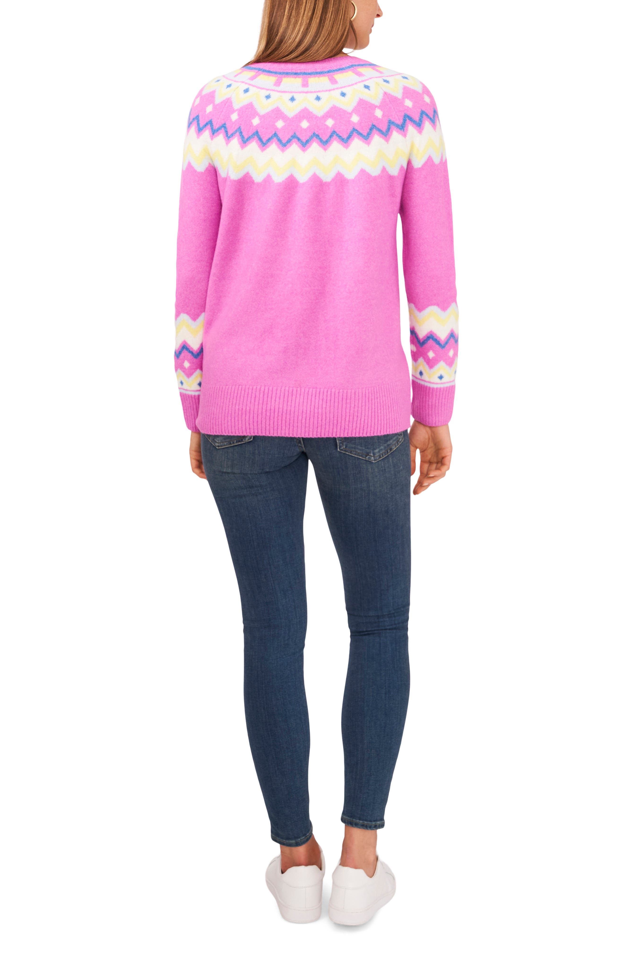 Vince Camuto Fair Isle Crewneck Sweater 