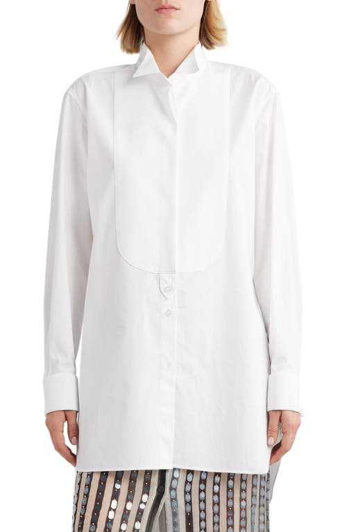 Dries Van Noten Oversize Cotton Poplin Tuxedo Shirt White at Nordstrom, Us