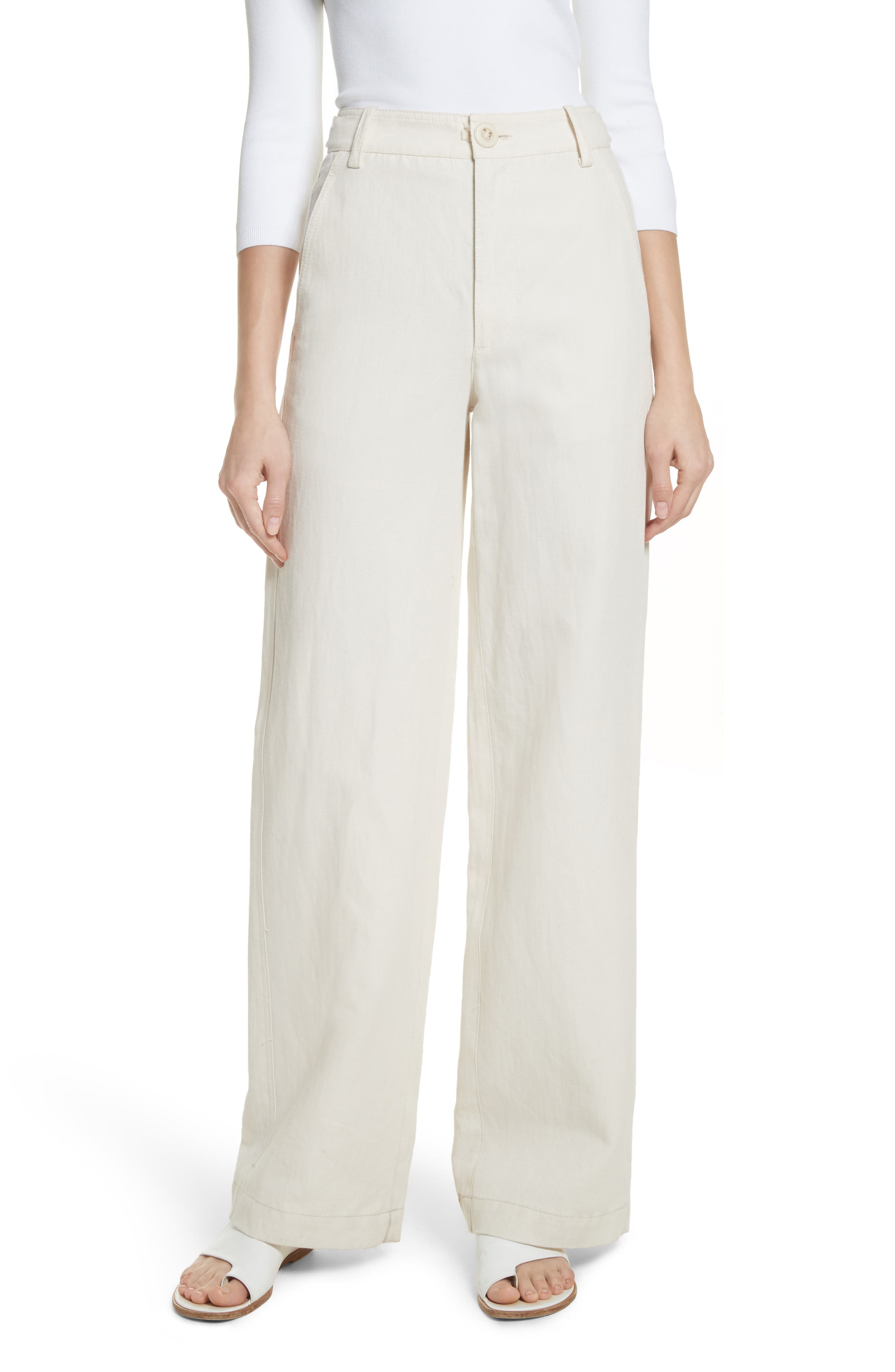 linen high rise pants