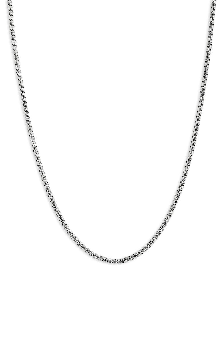 NORDSTROM Small Box Chain Necklace, Main, color, SILVER