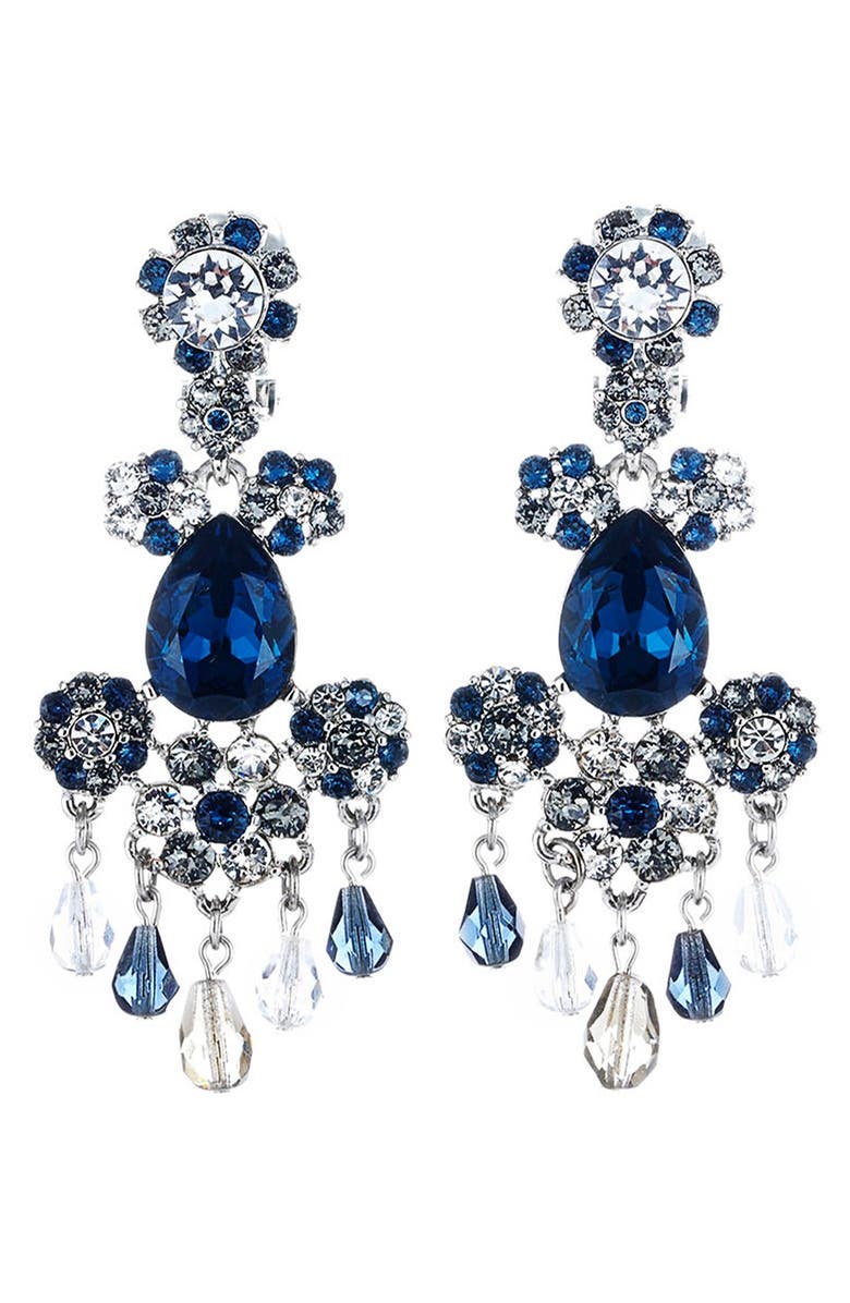 Oscar de la Renta Crystal Flower Chandelier Earrings | Nordstrom