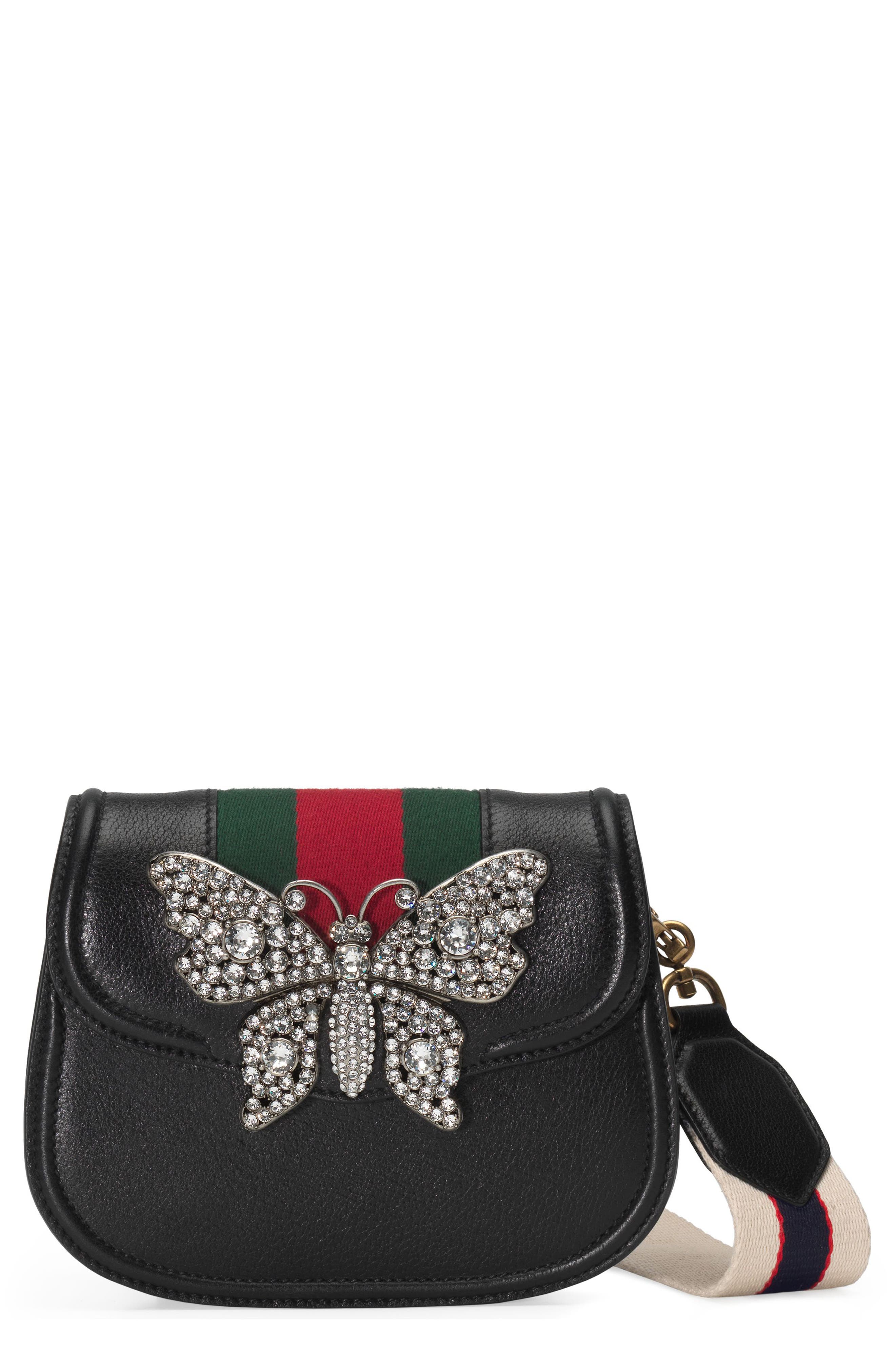 gucci black bag with butterflies