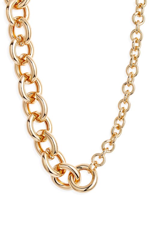 Florence Link Necklace in High Polish Gold