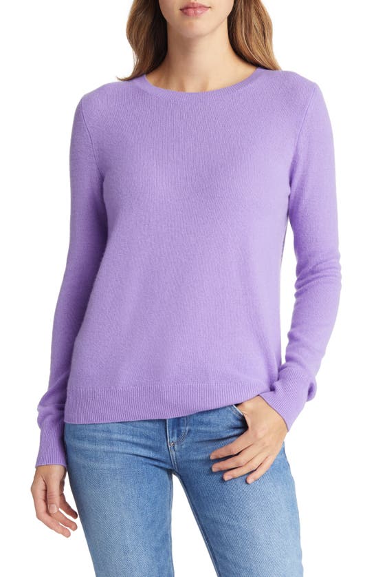 Nordstrom Cashmere Crewneck Sweater In Purple Aster